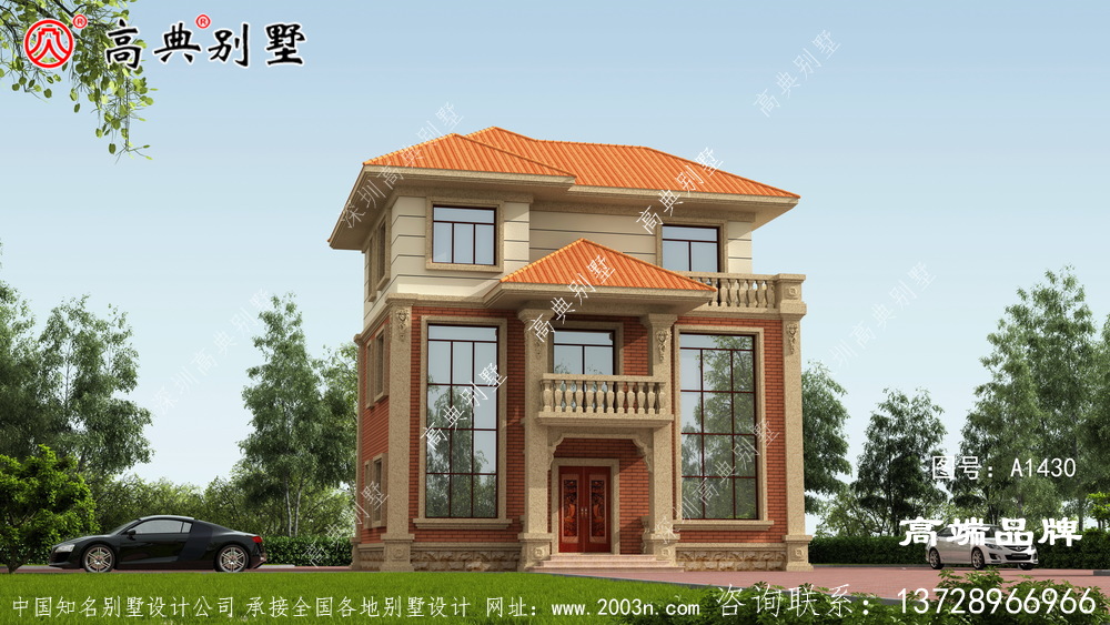 农村建三层房子设计图建筑端庄典雅,浓厚的简欧要素 。