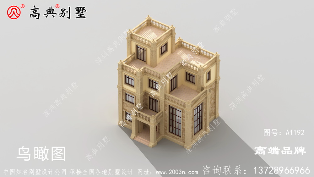 平顶别墅设计整体气派上档次。
