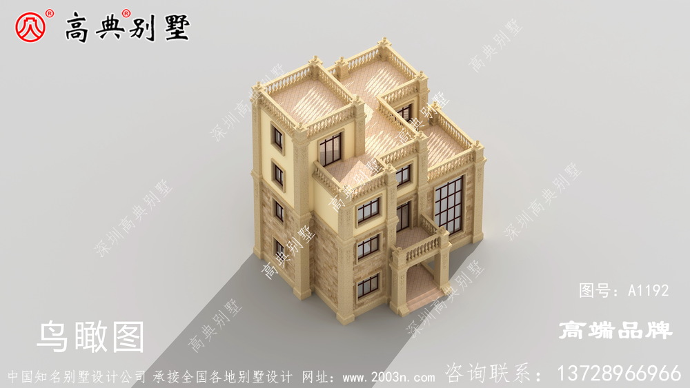 平顶别墅设计整体气派上档次。