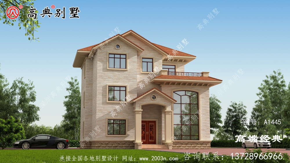 建筑外观高低不同，十分富有层次感