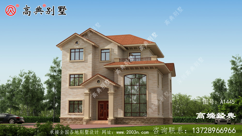 建筑外观高低不同，十分富有层次感