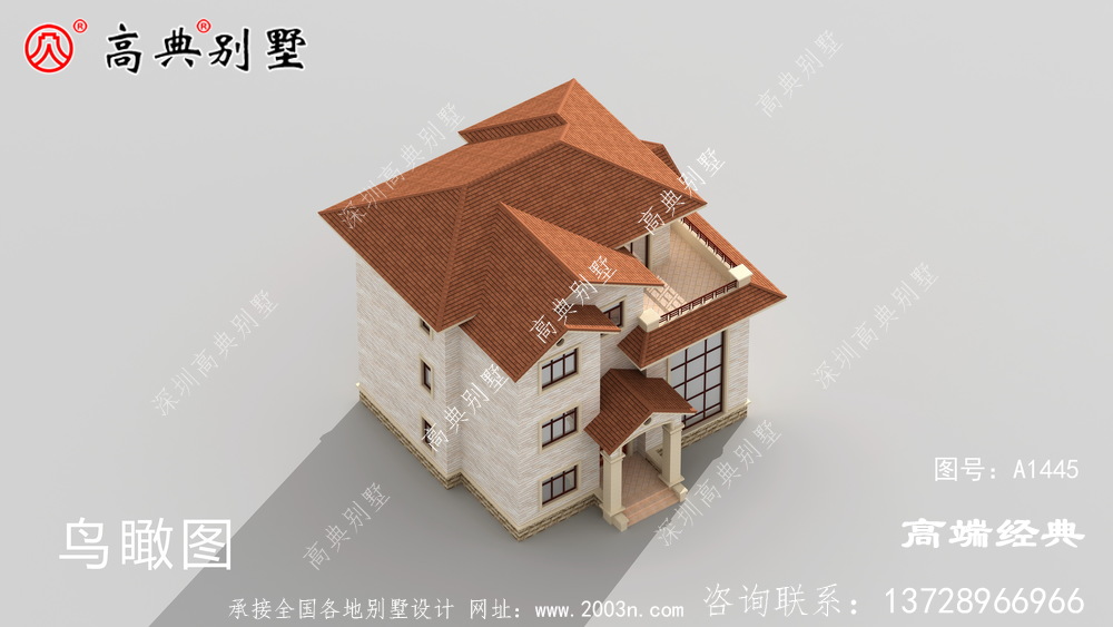 建筑外观高低不同，十分富有层次感