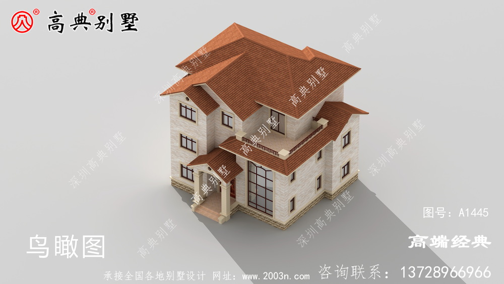 建筑外观高低不同，十分富有层次感