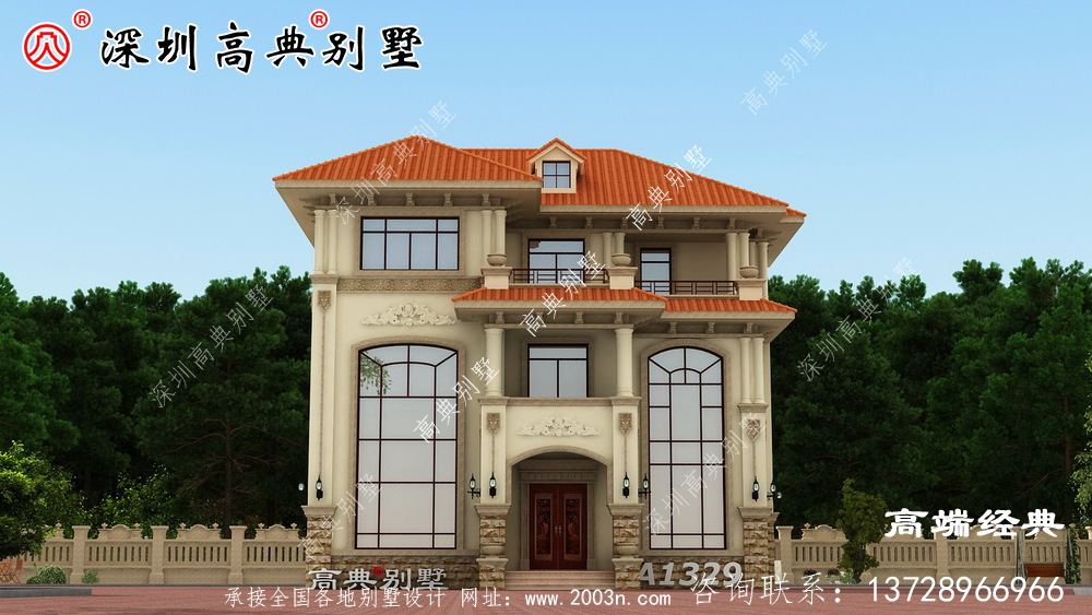 乡村建筑三层图片,户型简洁美观,适合全家居住。