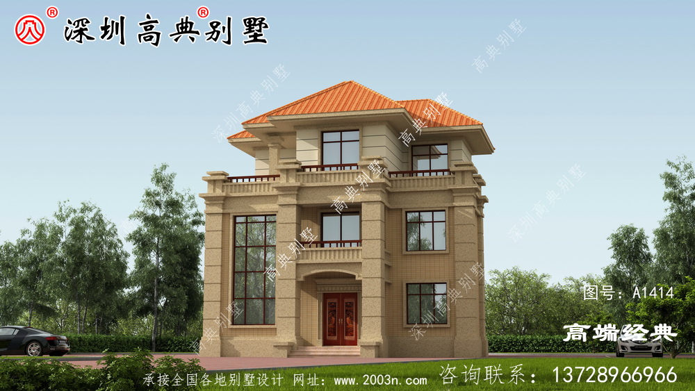 独栋三层别墅设计图,建筑太豪华了,让邻居羡慕不已。