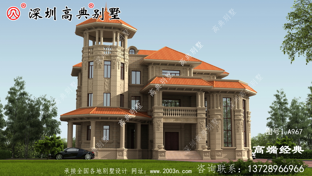 新农村三层楼的照片,一般不太高,三层别墅很常见