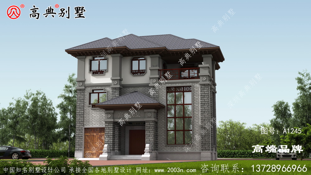 农村中式三层别墅，父母养老正合适